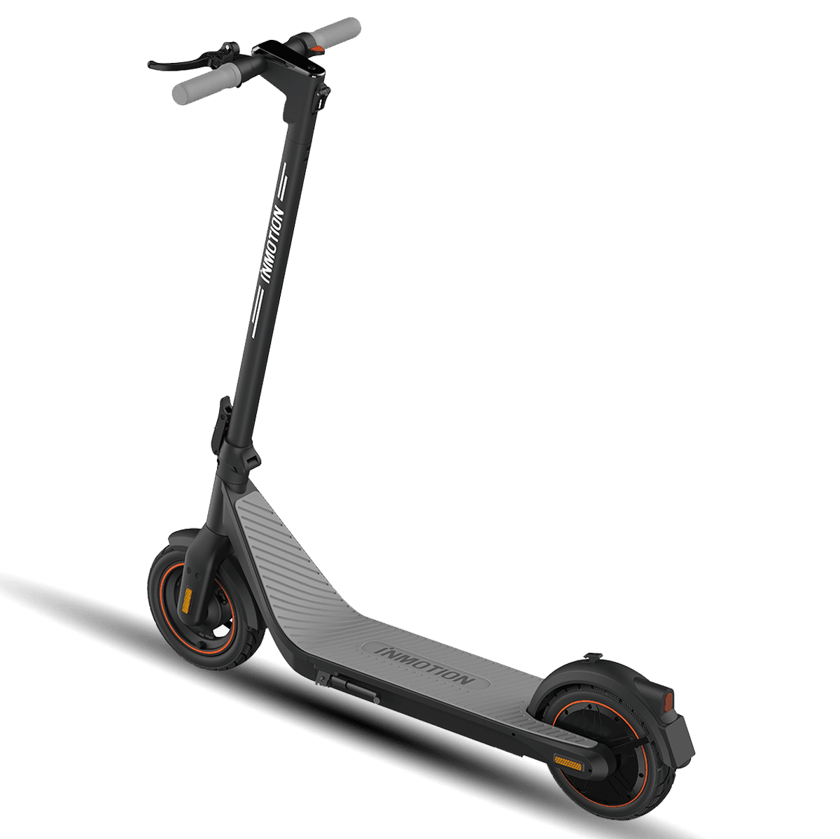 Sleek black INMOTION Air Pro electric scooter with orange accents.