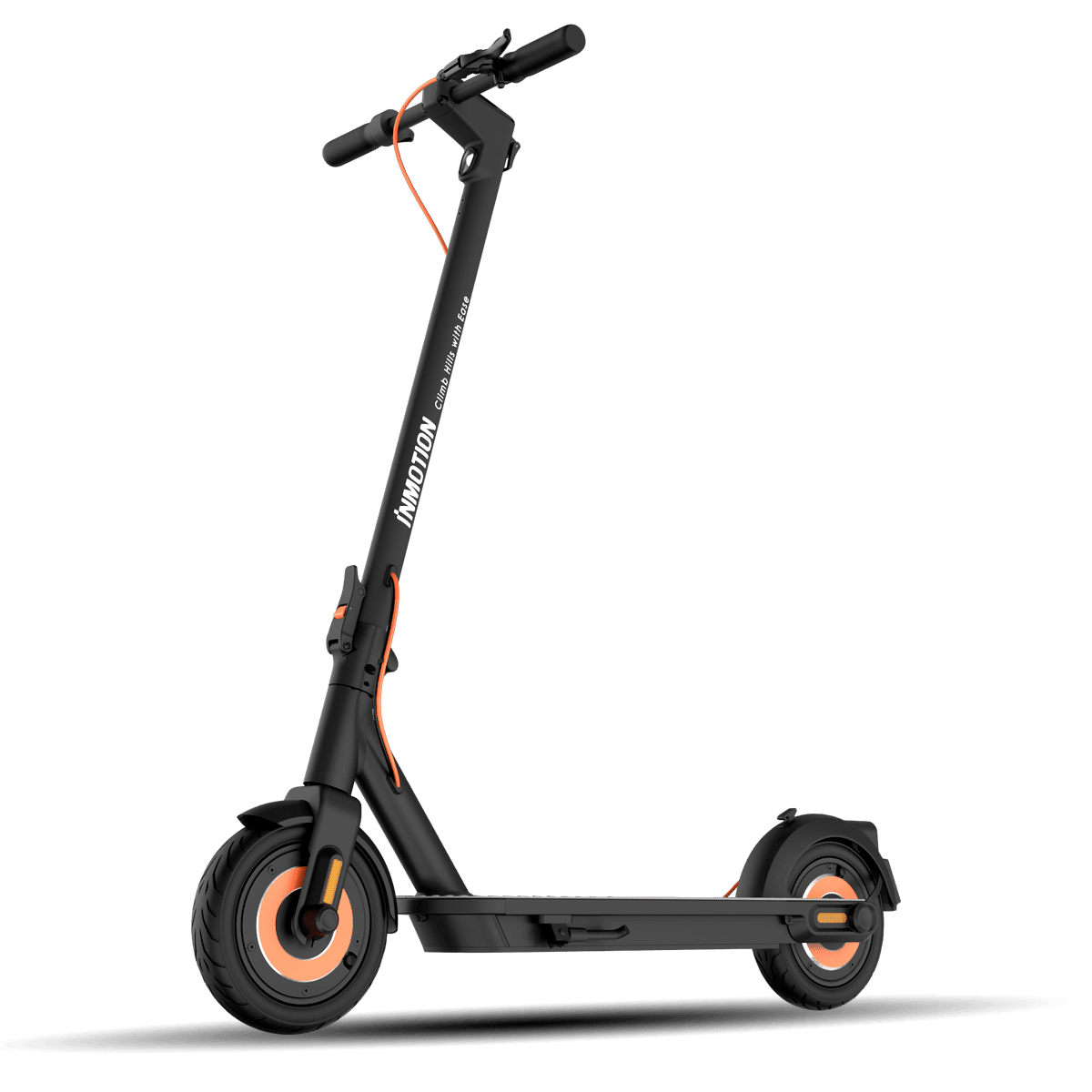 INMOTION Climber scooter side view showcasing sleek design and sturdy wheels.