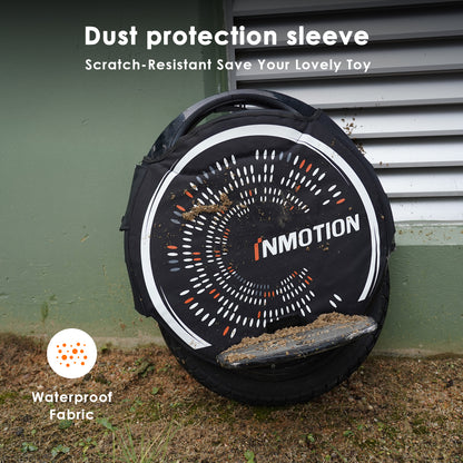 Waterproof black dust protection cover for electric unicycle with INMOTION logo